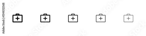 Emergency kit icon black and white vector sign