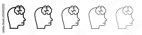 Epilepsy icon black and white vector sign