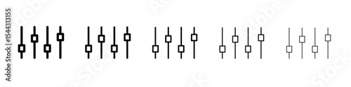 Equalizer icon black and white vector sign