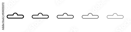 Euro hook icon black and white vector sign