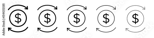 Exchange rate icon black and white vector sign