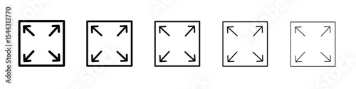 Expand icon black and white vector sign