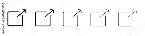 External link icon black and white vector sign