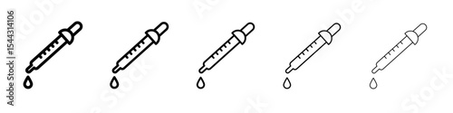 Eye dropper icon black and white vector sign