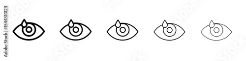 EYE DROP icon black and white vector sign