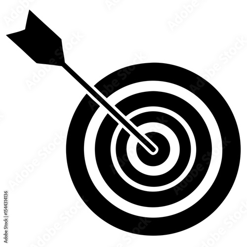 Black target silhouette design with arrow for precision and accuracy concept