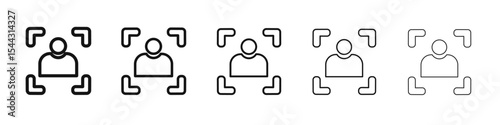 face detection icon black and white vector sign