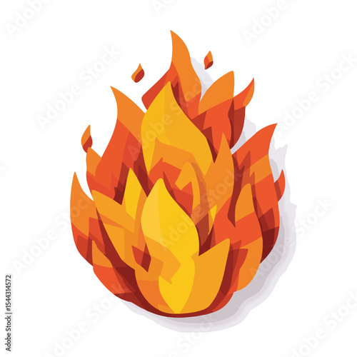 fire isolated in White Background, fire vector, Flat lay vector illustration