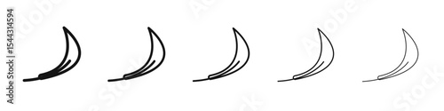 falcate icon black and white vector sign