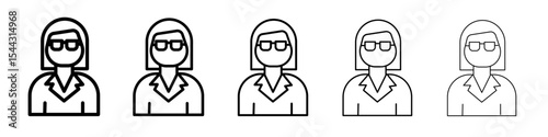 Female Teacher icon black and white vector sign