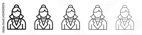 Female Teacher icon black and white vector sign