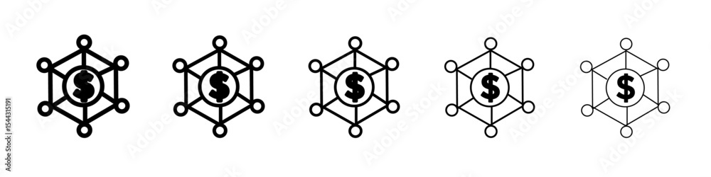 Financial Scheme icon black and white vector sign