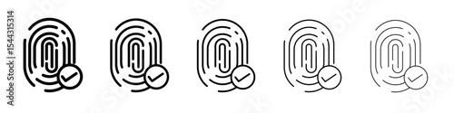 Finger authentication icon black and white vector sign