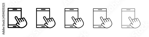 Finger confirms signature icon black and white vector sign
