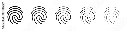 Fingerprint icon black and white vector sign