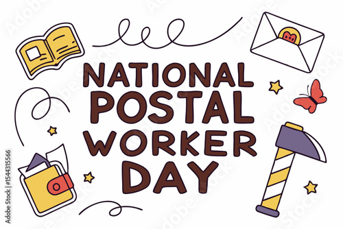 NATIONAL POSTAL WORKER DAY vector illustration