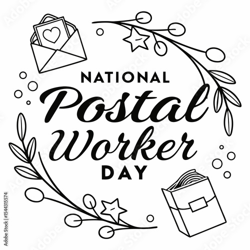 NATIONAL POSTAL WORKER DAY vector illustration