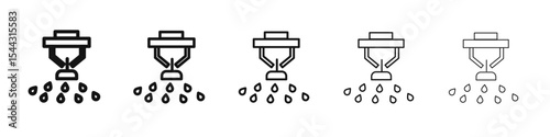 fire sprinkler icon black and white vector sign