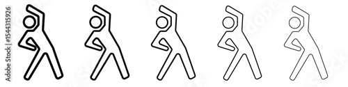 Fitness exercise icon black and white vector sign
