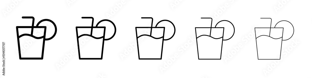 Fototapeta premium Fruit juice icon black and white vector sign