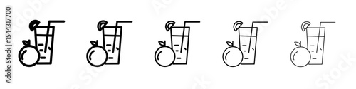 Fruit juice icon black and white vector sign