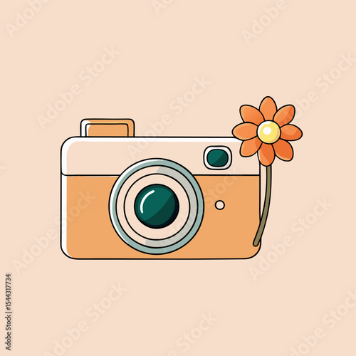 Elegant Flower Photocamera Vector Design