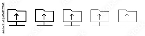 FTP navigate up icon black and white vector sign