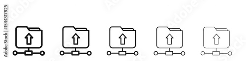 FTP navigate up icon black and white vector sign
