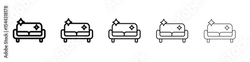 Furniture dry cleaning icon black and white vector sign