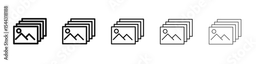 Gallery icon black and white vector sign
