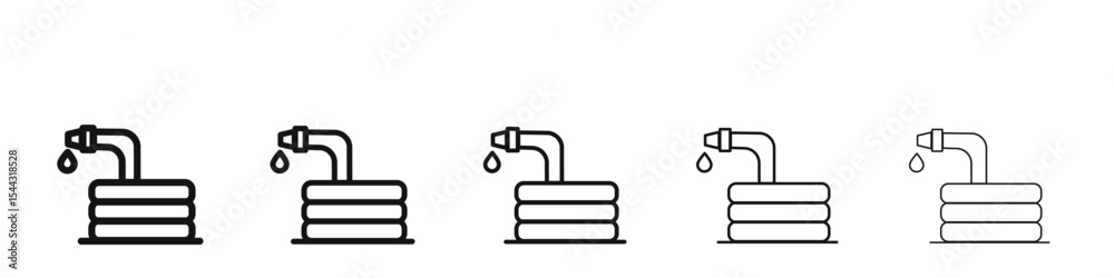 Fototapeta premium garden hose icon black and white vector sign