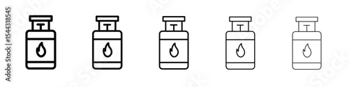 Gas cylinder icon black and white vector sign