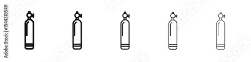 Gas cylinder icon black and white vector sign