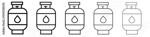 Gas cylinder icon black and white vector sign