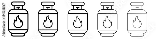 Gas cylinders icon black and white vector sign