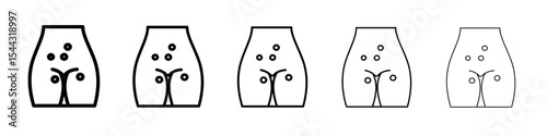 Genital rash icon black and white vector sign
