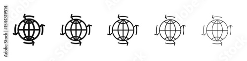 Globalization icon black and white vector sign