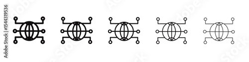 Globalization icon black and white vector sign