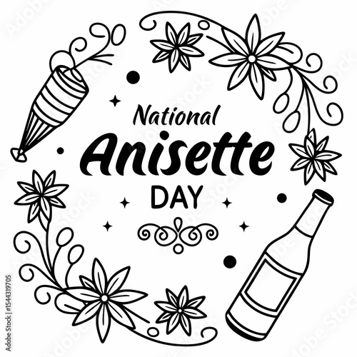 NATIONAL ANISETTE DAY vector illustration