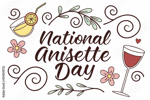 NATIONAL ANISETTE DAY vector illustration