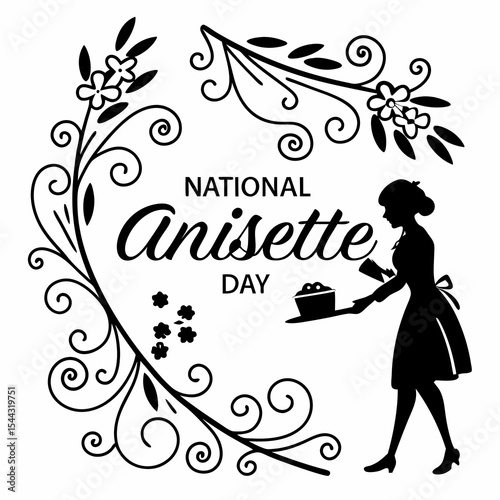 NATIONAL ANISETTE DAY vector illustration