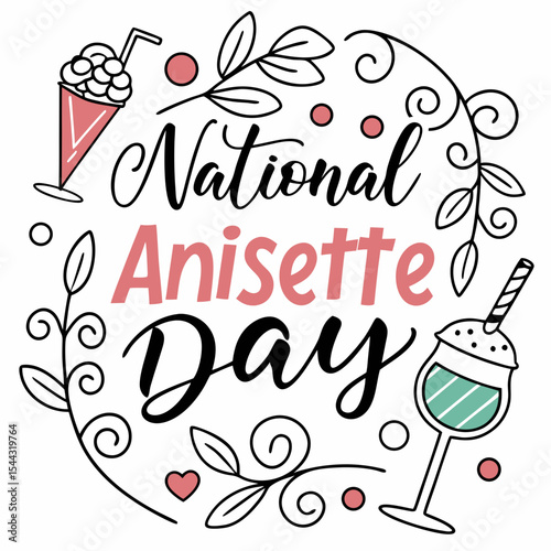 NATIONAL ANISETTE DAY vector illustration