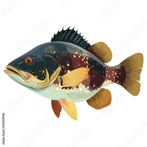 fish isolated in White Background, fish vector, Flat lay vector illustration