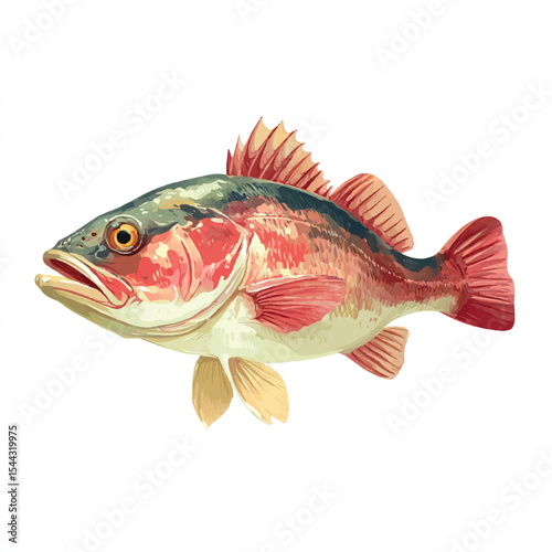fish isolated in White Background, fish vector, Flat lay vector illustration