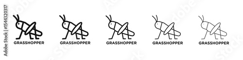 Grasshopper icon black and white vector sign