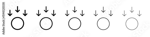 Gravity icon black and white vector sign