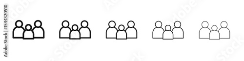 Group icon black and white vector sign