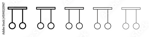Gymnastic ring icon black and white vector sign