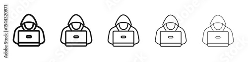 Hacker icon black and white vector sign
