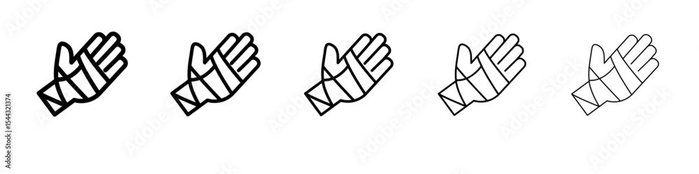 Fototapeta premium hand accident icon black and white vector sign